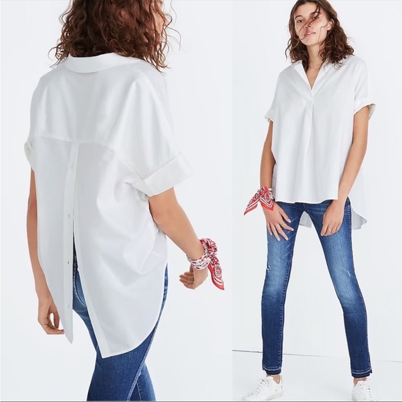Madewell Tops - Madewell Courier Button-Back Shirt White XS